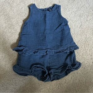 Gap toddler Blue set with Ruffled Hem